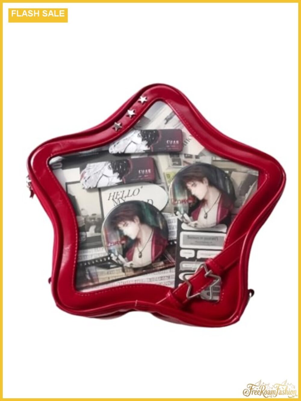 Star Shaped PU Leather Ita Crossbody Bag with Insert for Pin Display